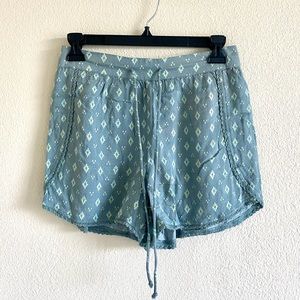 Teal Flowy Drawstring Shorts